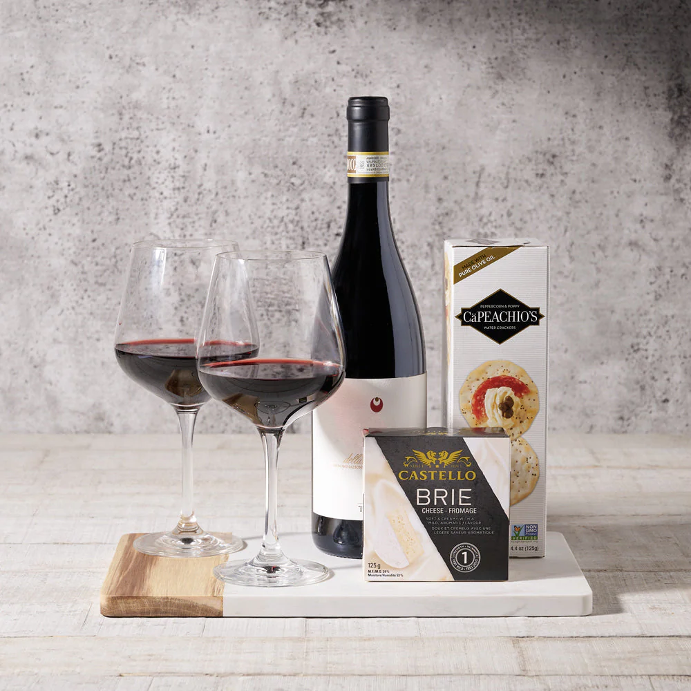 Artisan Crackers & Cheese Wine Gift Basket