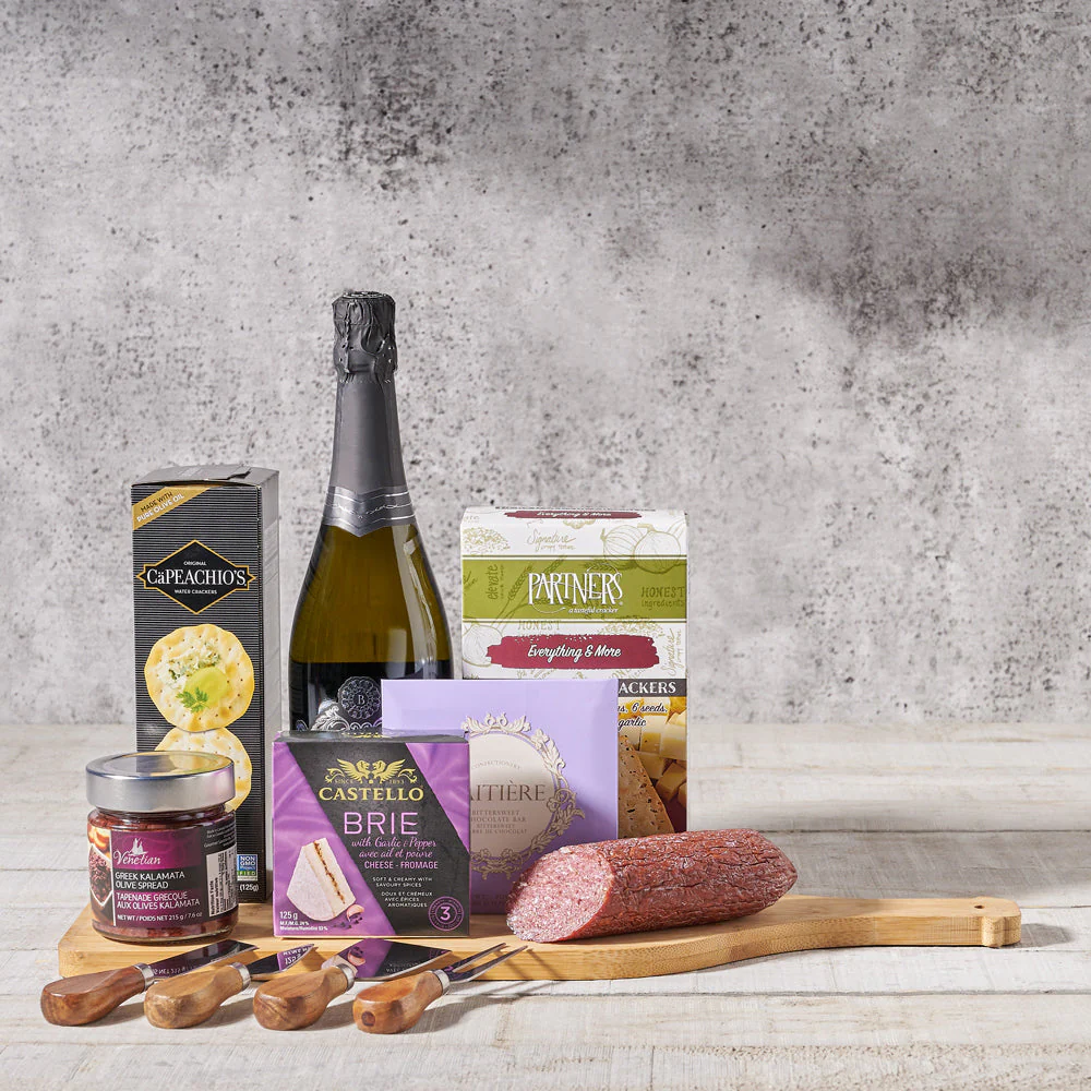 Artisanal Cheese & Meats Champagne Gift Basket