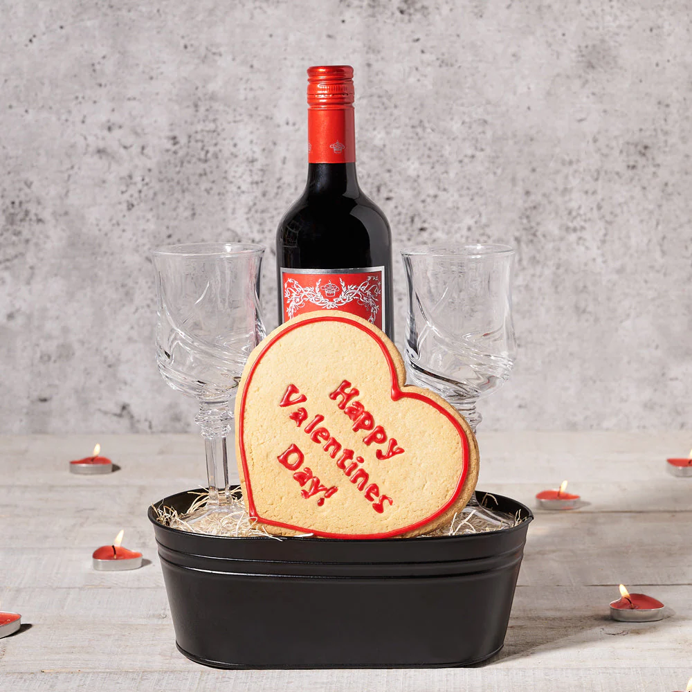 Happy Valentine's Wine Gift Basket