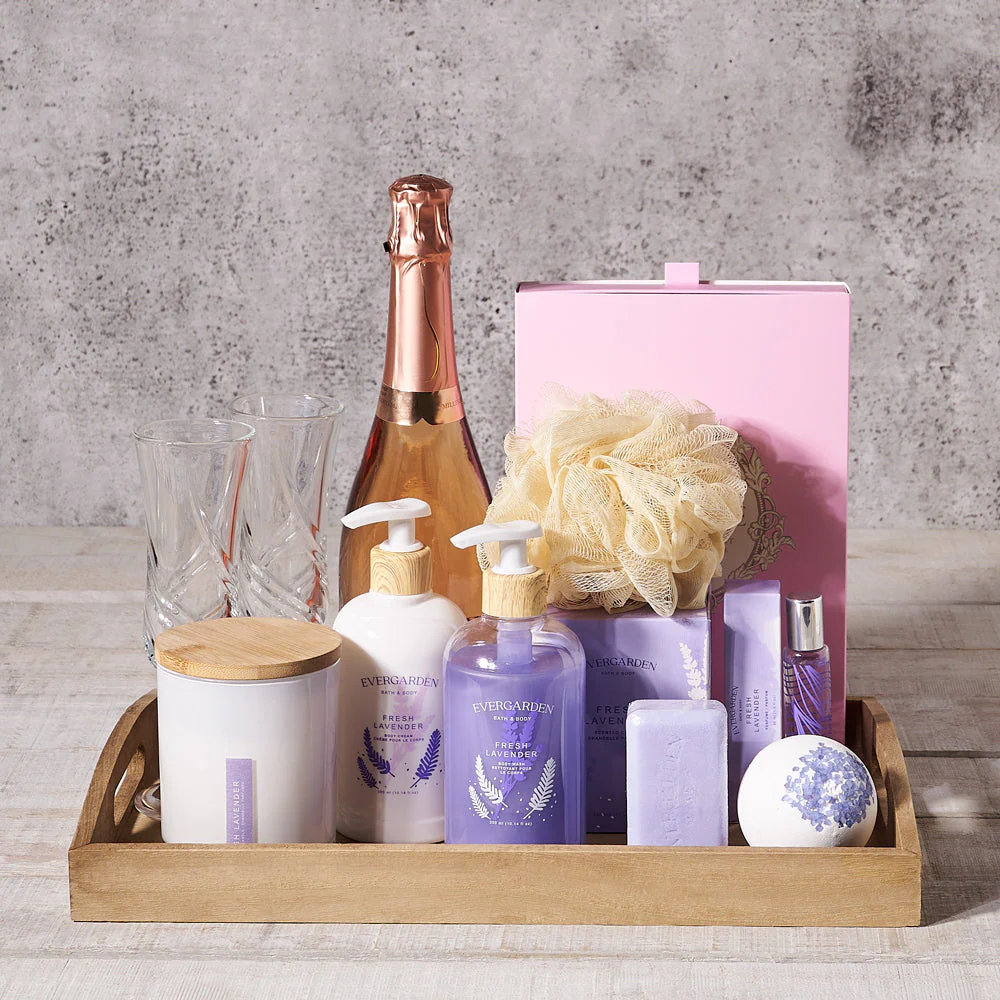 Heartfelt Champagne & Lavender Spa Gift