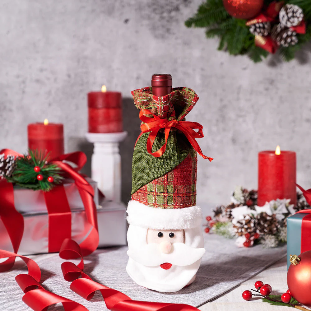 Holiday Wine & Santa Bag Gift