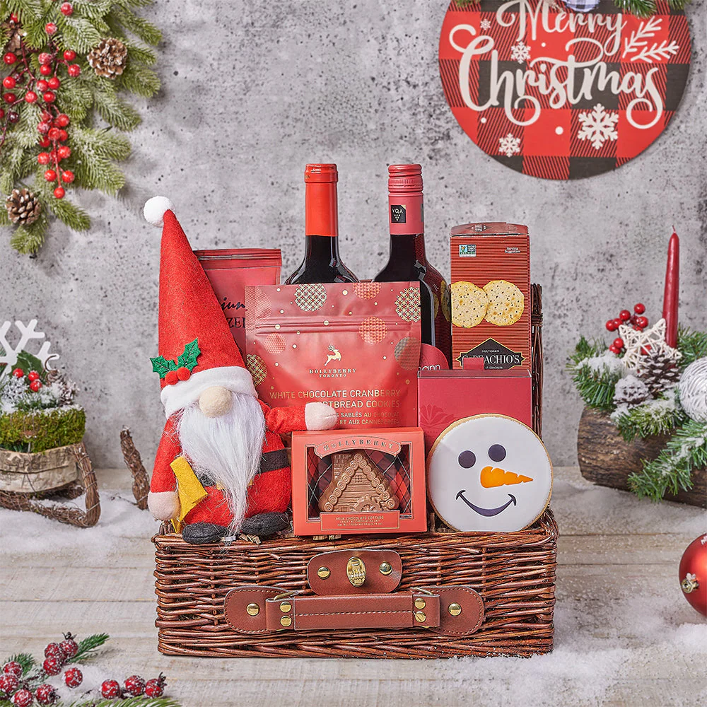 Mini Ample Christmas Wine Gift Basket