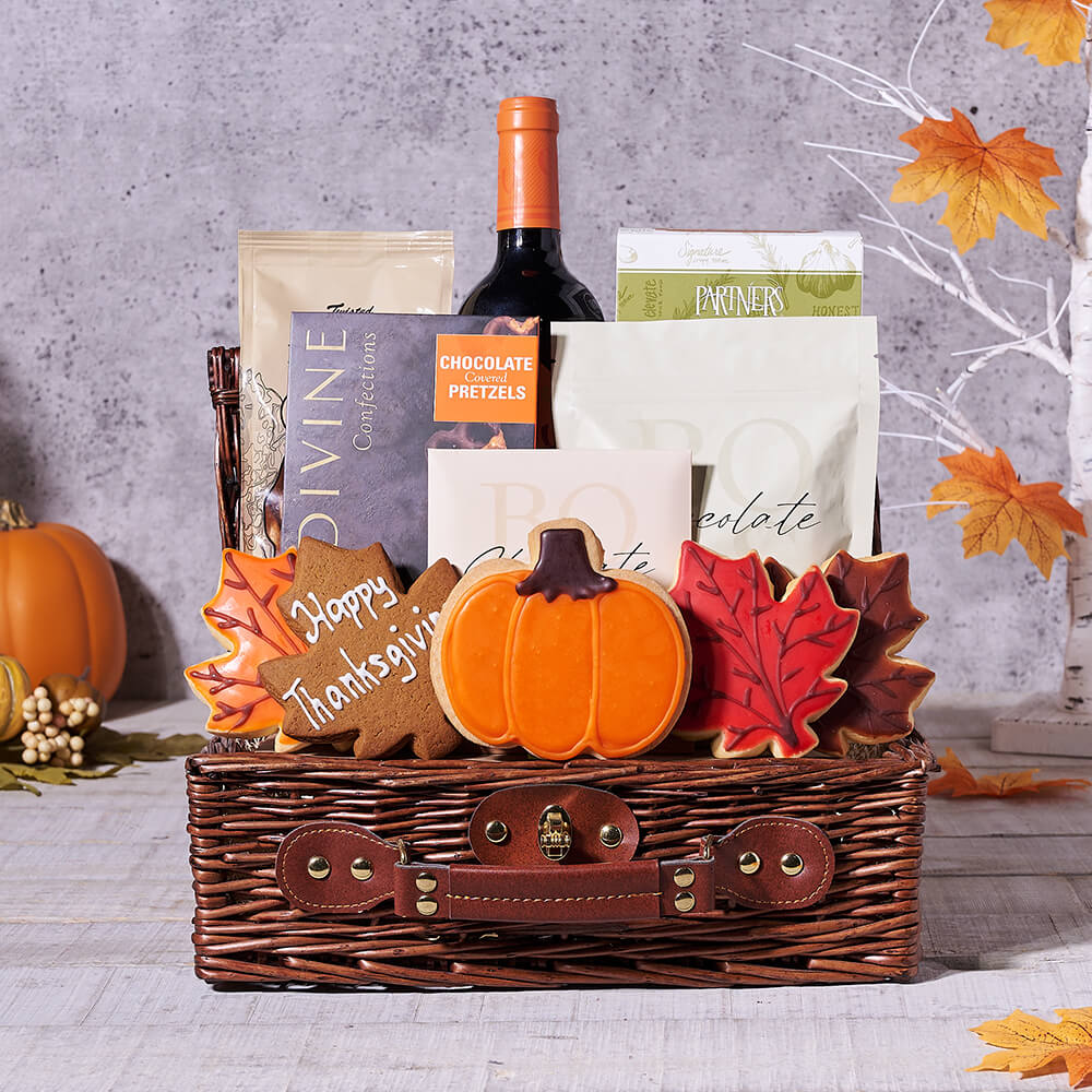 Thanksgiving Wine & Treats Basket
