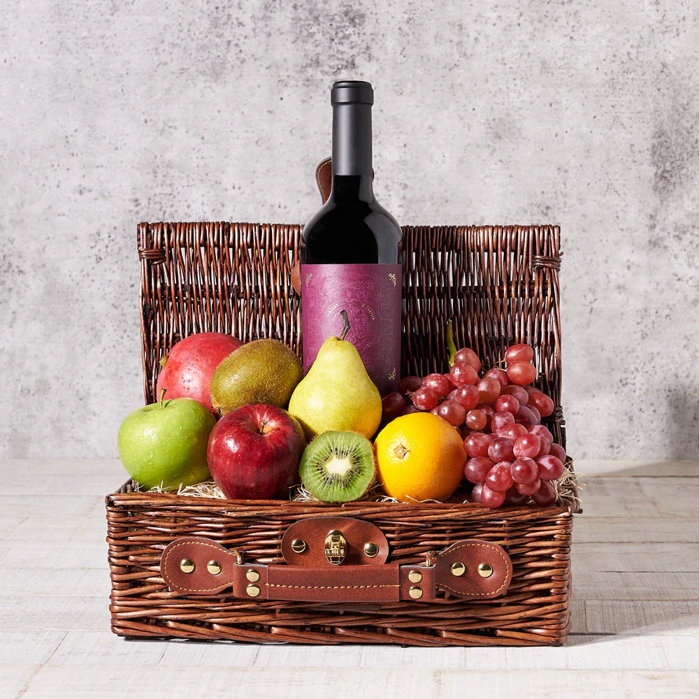 The Fresh Grove Fruit & Wine Gift Basket
