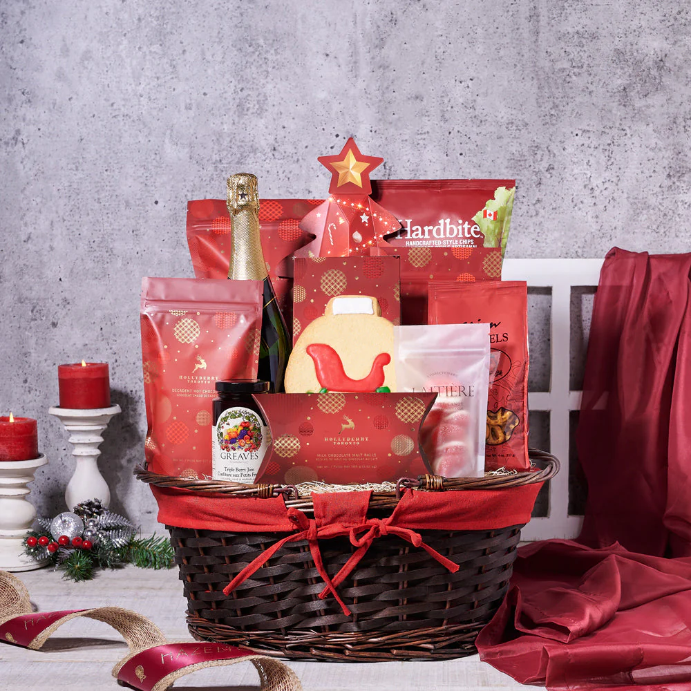 Under The Christmas Tree Champagne Gift Basket