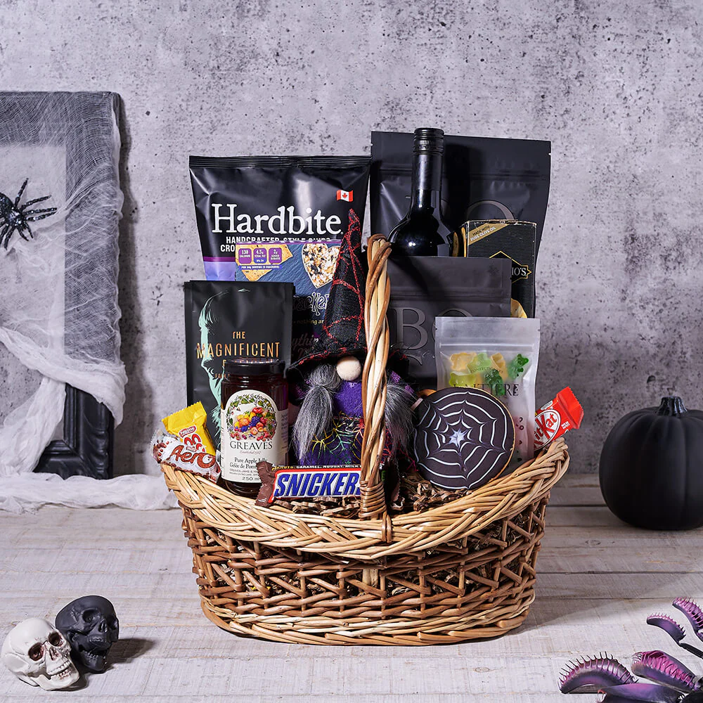 Wine & Sweet Treat Halloween Gift Basket