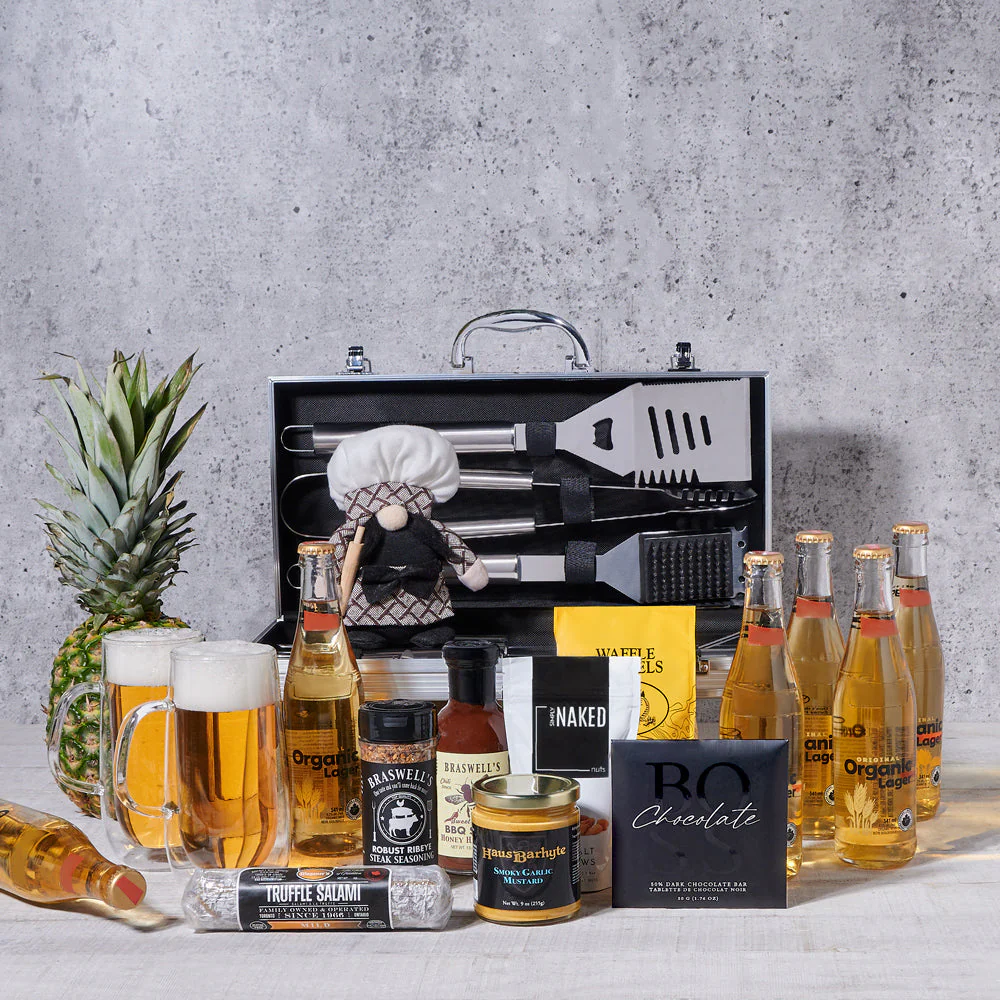 World's Best Barbequing Gift Basket with Beer